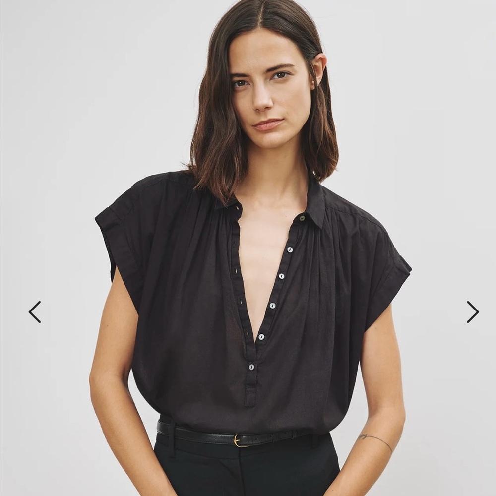 Nili Lotan Normandy Blouse Black XS